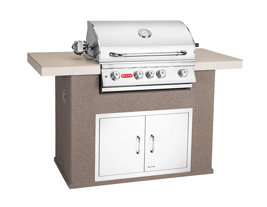 Outdoor Kitchen Island Bull Master Q Outdoor Kitchen Island, 75,000 BTU Angus 4-Burner Grill, 31004
