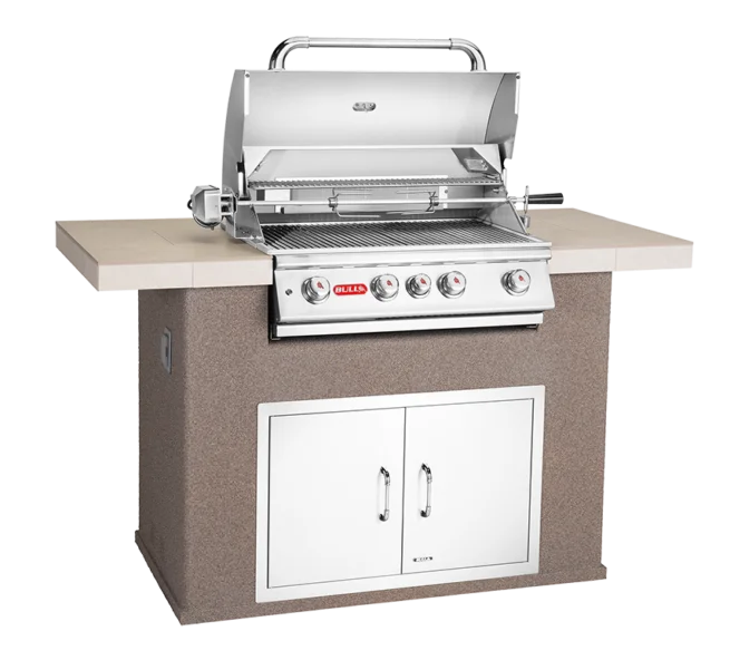 Outdoor Kitchen Island Bull Master Q Outdoor Kitchen Island, 75,000 BTU Angus 4-Burner Grill, 31004