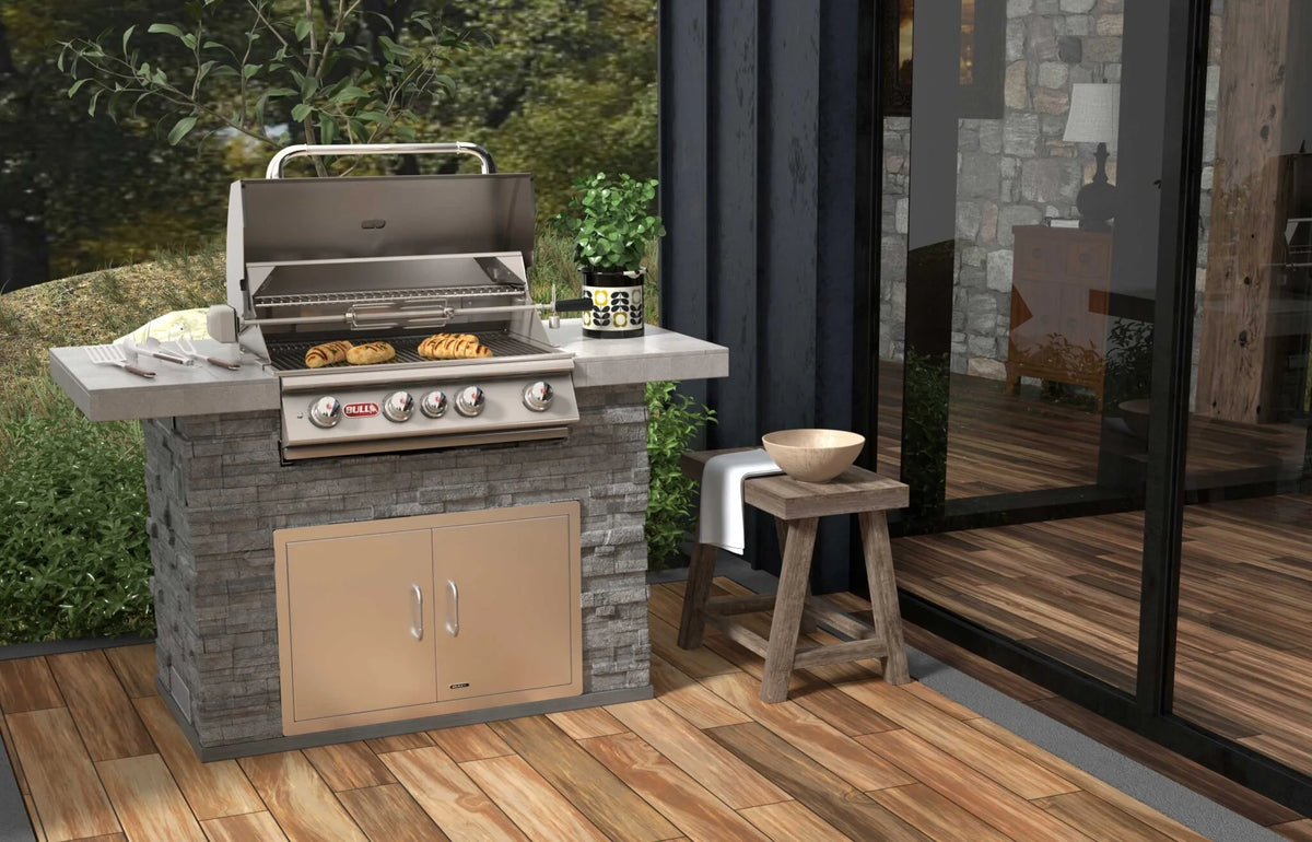 Outdoor Kitchen Island Bull Master Q Outdoor Kitchen Island, 75,000 BTU Angus 4-Burner Grill, 31004