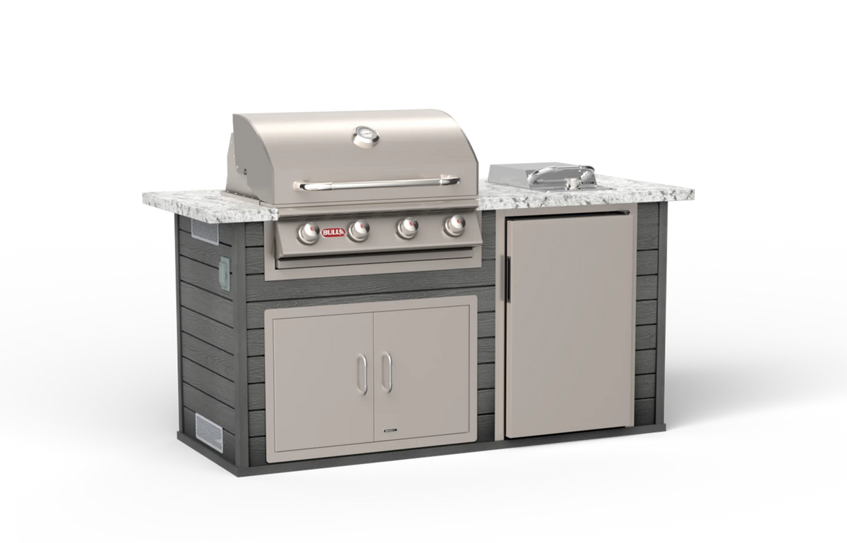 Outdoor Kitchen Island Bull Power Q Outdoor Island Kitchen, 75,000 BTU Angus Grill & Refrigerator, 31006