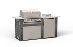 Outdoor Kitchen Island Bull Power Q Outdoor Island Kitchen, 75,000 BTU Angus Grill & Refrigerator, 31006