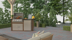 Outdoor Kitchen Island Bull Power Q Outdoor Island Kitchen, 75,000 BTU Angus Grill & Refrigerator, 31006