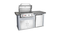 Outdoor Kitchen Island Bull Power Q Outdoor Island Kitchen, 75,000 BTU Angus Grill & Refrigerator, 31006