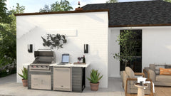 Outdoor Kitchen Island Bull 96" Outdoor Kitchen Island, 75,000 BTU Angus Grill & 4.4 Cu. Ft. Refrigerator, 31010