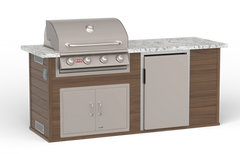 Outdoor Kitchen Island Bull 96" Outdoor Kitchen Island, 75,000 BTU Angus Grill & 4.4 Cu. Ft. Refrigerator, 31010