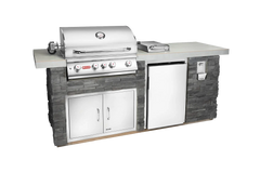 Outdoor Kitchen Island Bull 96" Outdoor Kitchen Island, 75,000 BTU Angus Grill & 4.4 Cu. Ft. Refrigerator, 31010