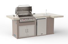 Outdoor Kitchen Island Bull BBQ Outdoor Kitchen Island, 75,000 BTU Angus Grill & Refrigerator, 55" x 102", 31014