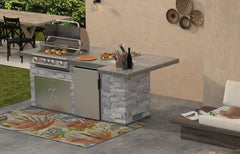 Outdoor Kitchen Island Bull BBQ Outdoor Kitchen Island, 75,000 BTU Angus Grill & Refrigerator, 55" x 102", 31014