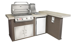 Outdoor Kitchen Island Bull Luxury Q L-Shaped Outdoor Kitchen, 75,000 BTU Angus Grill & Refrigerator, 31026