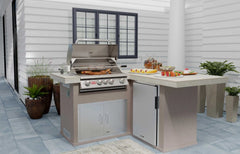 Outdoor Kitchen Island Bull Little Q Compact Outdoor Kitchen, 75,000 BTU Angus Grill & Refrigerator, 31046