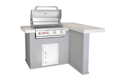 Outdoor Kitchen Island Bull Patio Q Outdoor Island Kitchen, 60,000 BTU Outlaw 4-Burner Grill, 31086