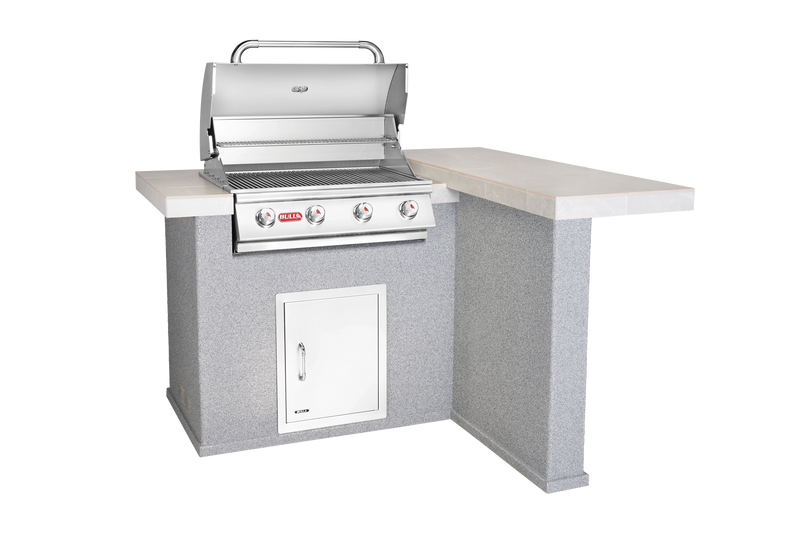 Outdoor Kitchen Island Bull Patio Q Outdoor Island Kitchen, 60,000 BTU Outlaw 4-Burner Grill, 31086