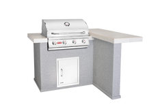 Outdoor Kitchen Island Bull Patio Q Outdoor Island Kitchen, 60,000 BTU Outlaw 4-Burner Grill, 31086
