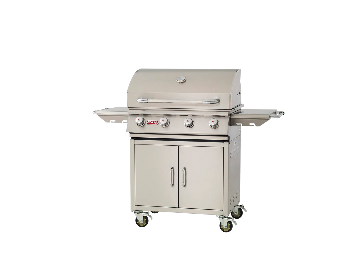 Freestanding Gas Grill Bull 30" Outlaw Complete Cart 4-Burner Gas Grill, 60,000 BTU, 304 Stainless, 26001 / 26002