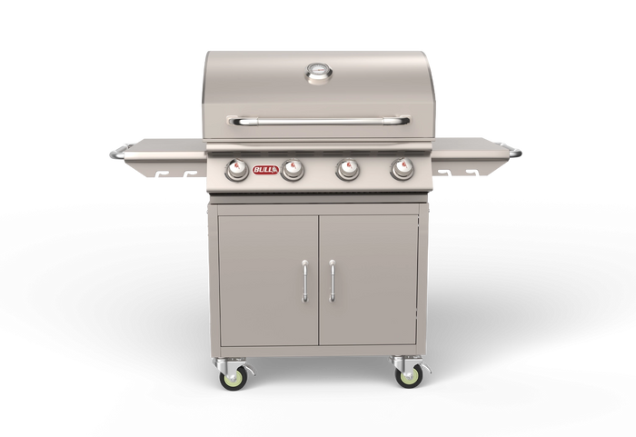 Freestanding Gas Grill Bull 30" Outlaw Complete Cart 4-Burner Gas Grill, 60,000 BTU, 304 Stainless, 26001 / 26002