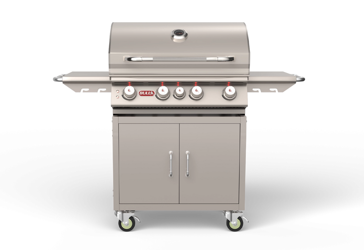 Freestanding Gas Grill Bull 30" Angus Premium Complete Cart Gas Grill, 75,000 BTU with Infrared Back Burner, 44000 / 44001