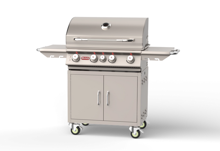 Freestanding Gas Grill Bull 30" Angus Premium Complete Cart Gas Grill, 75,000 BTU with Infrared Back Burner, 44000 / 44001
