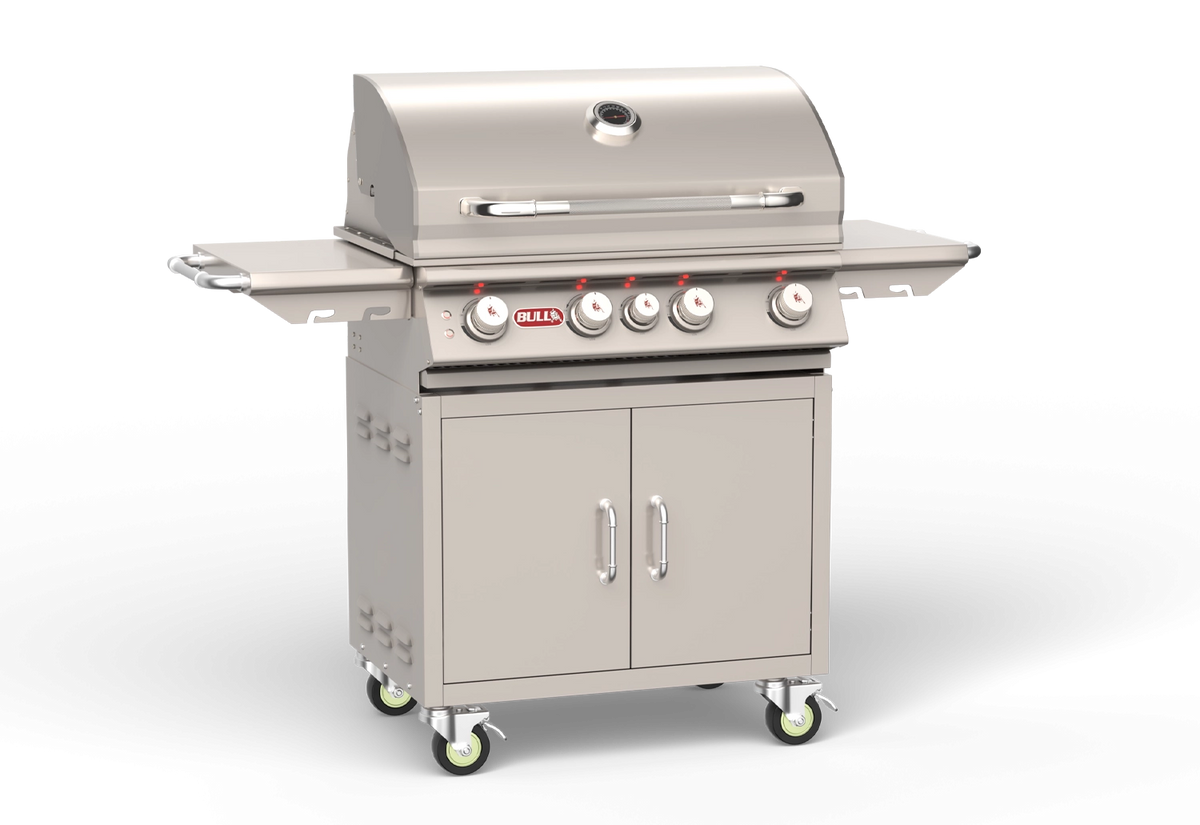 Freestanding Gas Grill Bull 30" Angus Premium Complete Cart Gas Grill, 75,000 BTU with Infrared Back Burner, 44000 / 44001