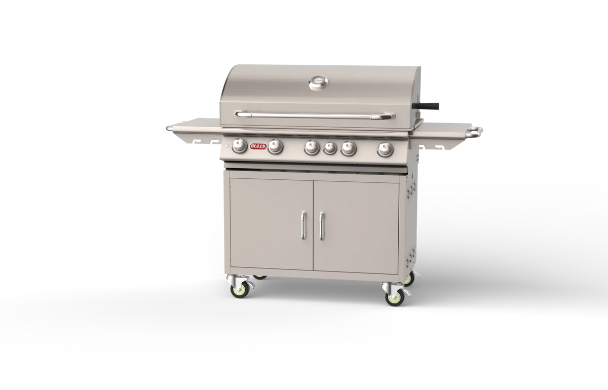 Freestanding Gas Grill Bull 38" Brahma Complete Cart 5-Burner Gas Grill, 90,000 BTU with Infrared Back Burner, 55000 / 55001