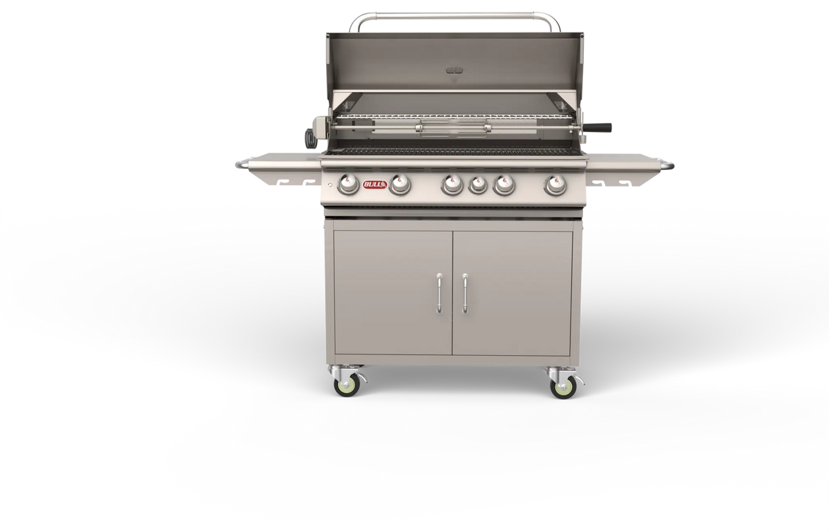 Freestanding Gas Grill Bull 38" Brahma Complete Cart 5-Burner Gas Grill, 90,000 BTU with Infrared Back Burner, 55000 / 55001