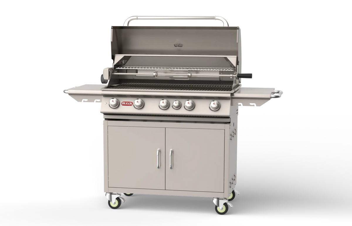Freestanding Gas Grill Bull 38" Brahma Complete Cart 5-Burner Gas Grill, 90,000 BTU with Infrared Back Burner, 55000 / 55001