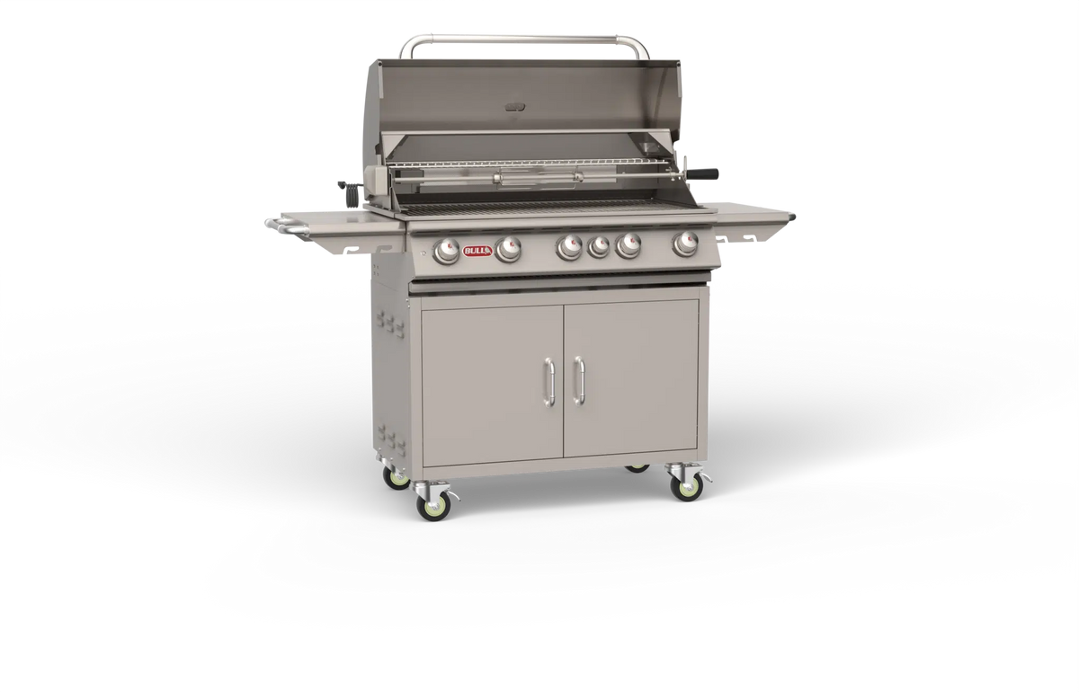 Freestanding Gas Grill Bull 38" Brahma Complete Cart 5-Burner Gas Grill, 90,000 BTU with Infrared Back Burner, 55000 / 55001
