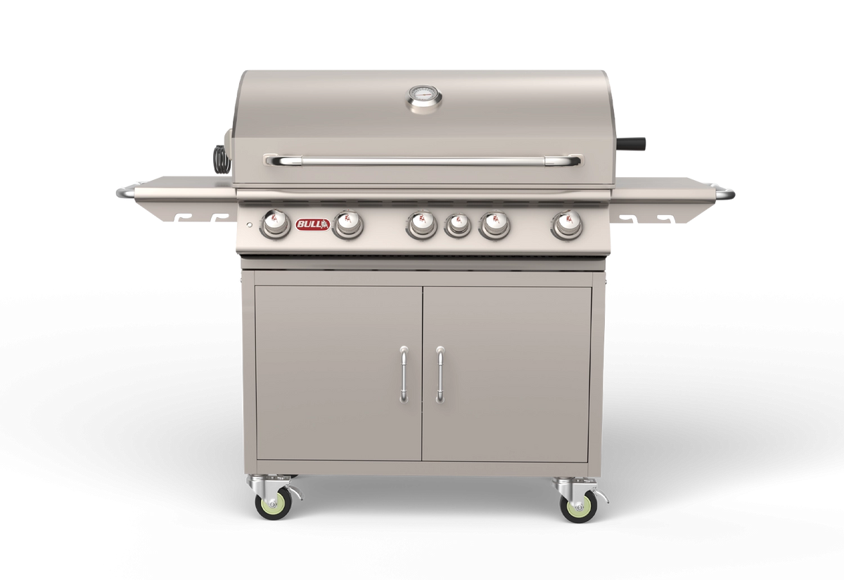Freestanding Gas Grill Bull 38" Brahma Complete Cart 5-Burner Gas Grill, 90,000 BTU with Infrared Back Burner, 55000 / 55001