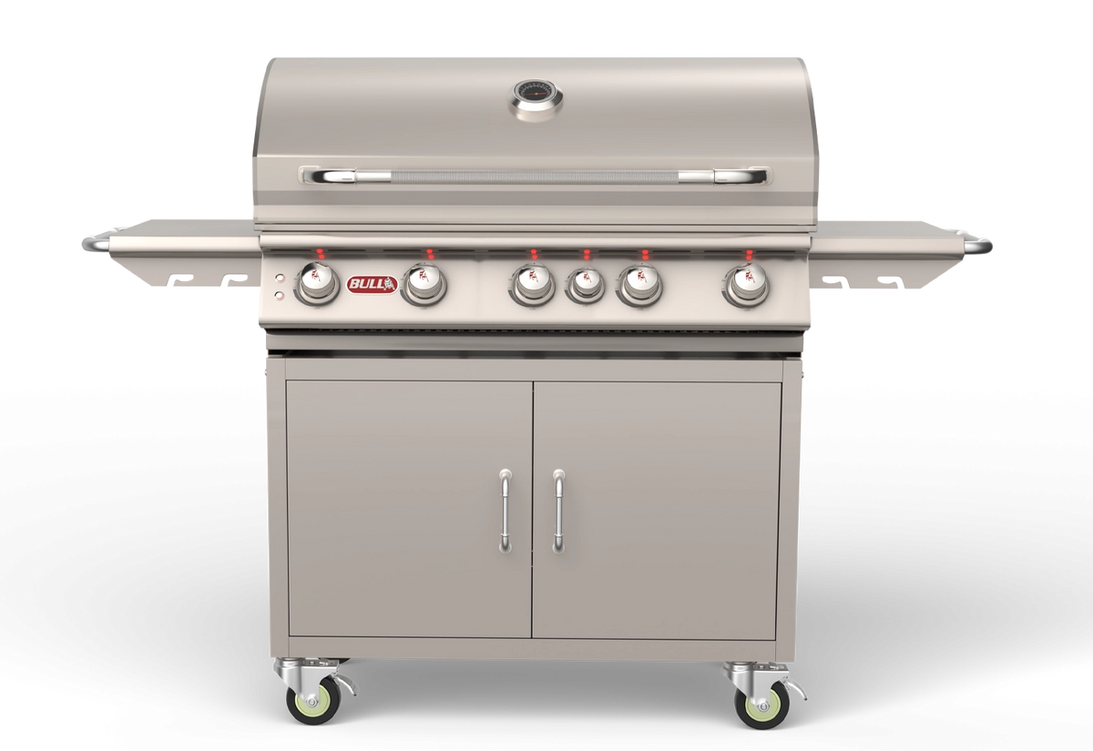 Freestanding Gas Grill Bull 38" Brahma Complete Cart 5-Burner Gas Grill, 90,000 BTU with Infrared Back Burner, 55000 / 55001