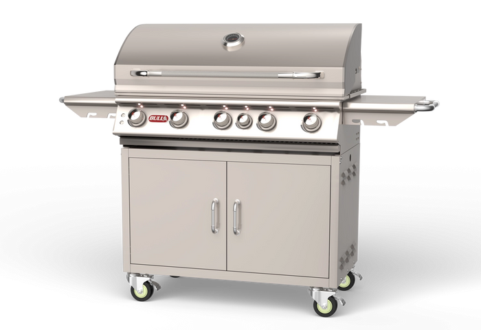 Freestanding Gas Grill Bull 38" Brahma Complete Cart 5-Burner Gas Grill, 90,000 BTU with Infrared Back Burner, 55000 / 55001