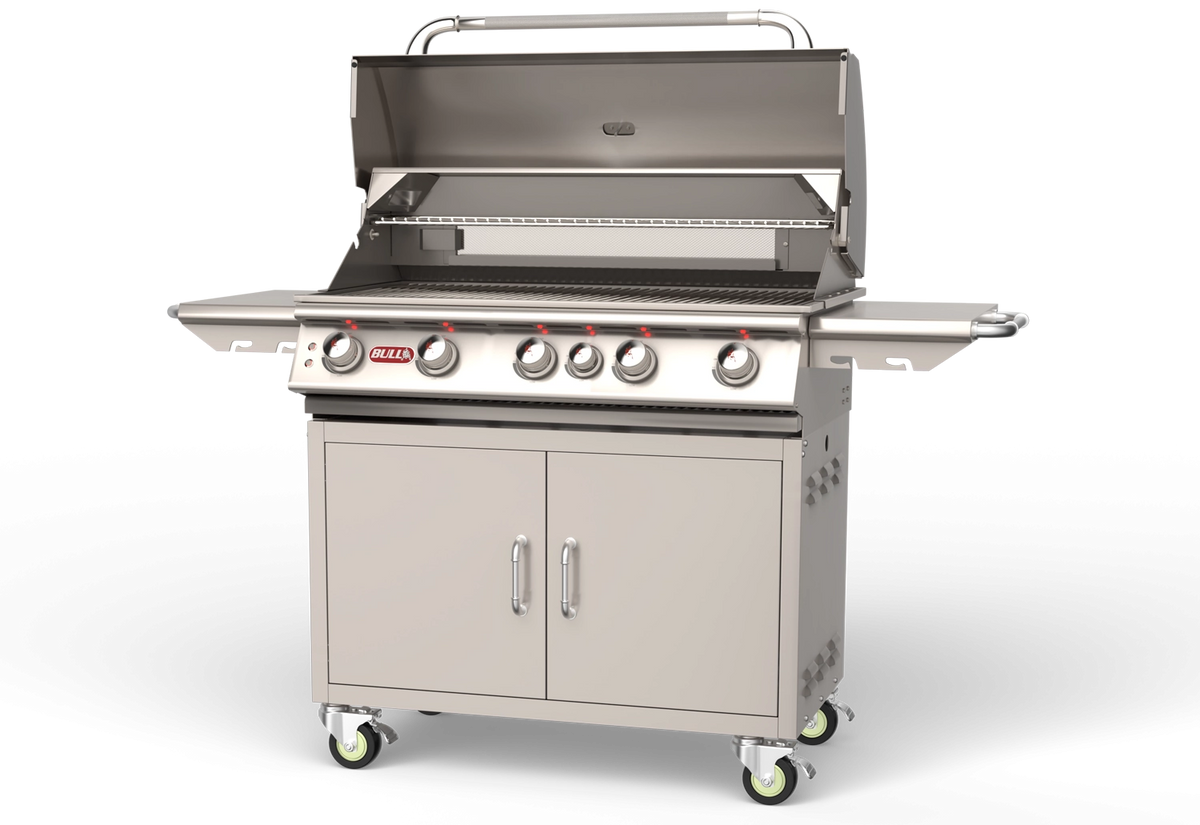 Freestanding Gas Grill Bull 38" Brahma Complete Cart 5-Burner Gas Grill, 90,000 BTU with Infrared Back Burner, 55000 / 55001