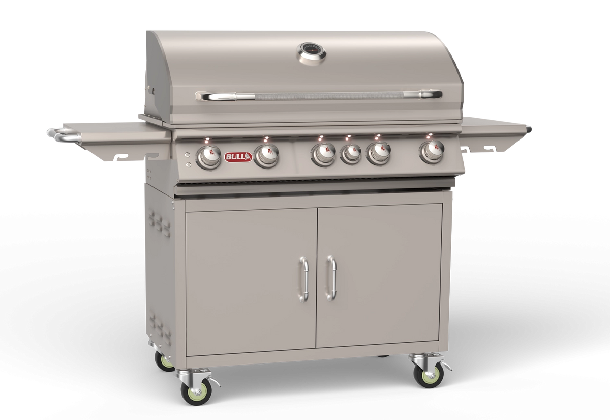Freestanding Gas Grill Bull 38" Brahma Complete Cart 5-Burner Gas Grill, 90,000 BTU with Infrared Back Burner, 55000 / 55001