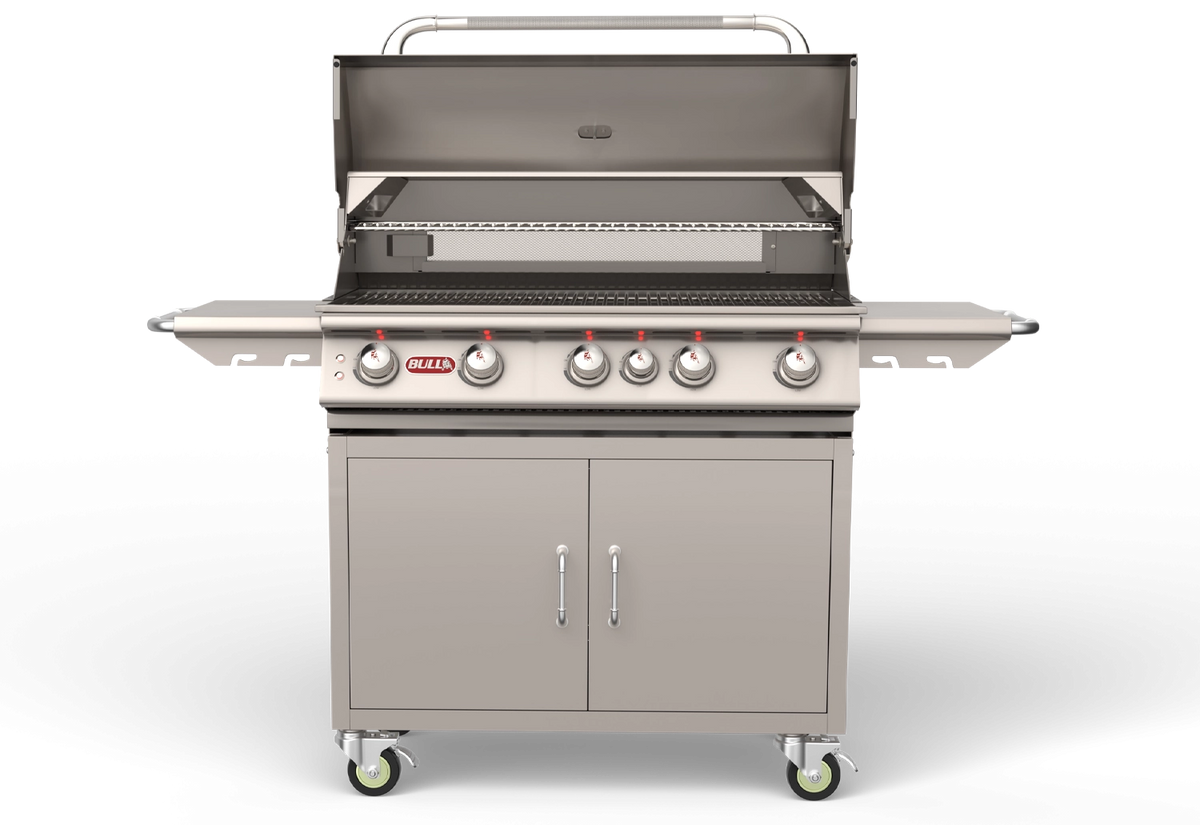 Freestanding Gas Grill Bull 38" Brahma Complete Cart 5-Burner Gas Grill, 90,000 BTU with Infrared Back Burner, 55000 / 55001
