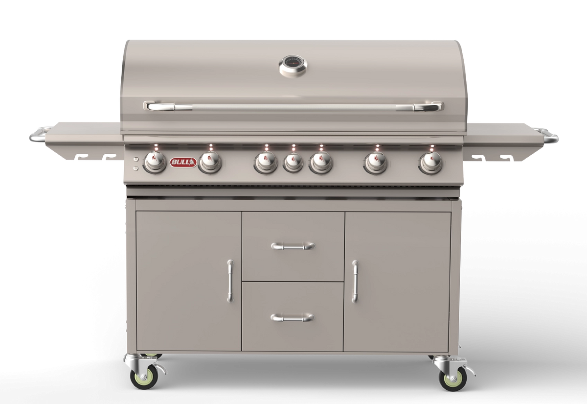 Freestanding Gas Grill Bull 46" Diablo Premium Complete Cart Gas Grill, 105,000 BTU with Infrared Back Burner, 62658 / 62659