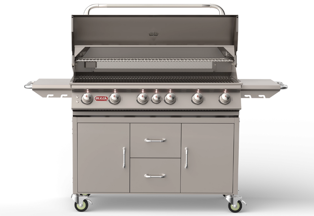 Freestanding Gas Grill Bull 46" Diablo Premium Complete Cart Gas Grill, 105,000 BTU with Infrared Back Burner, 62658 / 62659