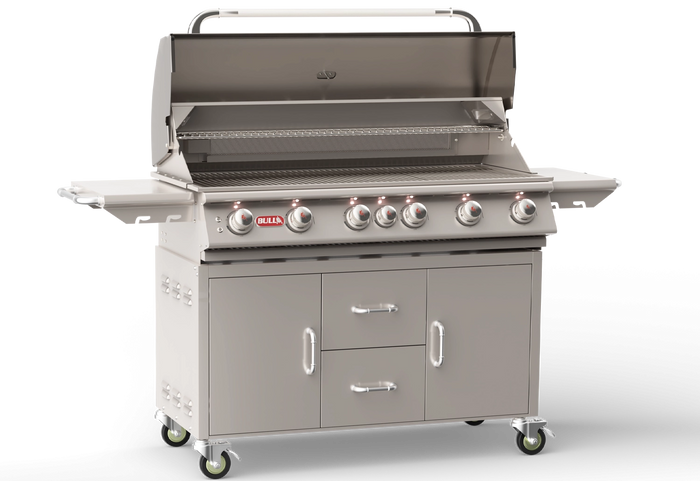 Freestanding Gas Grill Bull 46" Diablo Premium Complete Cart Gas Grill, 105,000 BTU with Infrared Back Burner, 62658 / 62659