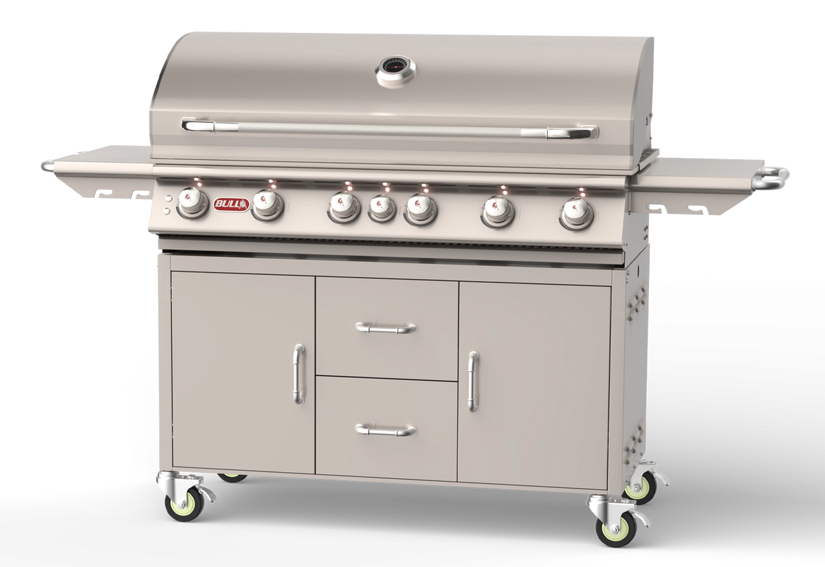 Freestanding Gas Grill Bull 46" Diablo Premium Complete Cart Gas Grill, 105,000 BTU with Infrared Back Burner, 62658 / 62659