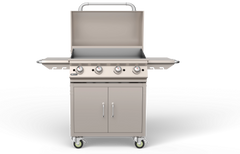 Freestanding Gas Griddle Bull 30" Griddle Complete Cart, 60,000 BTU Chromium-Plated Flat Top, 73010 / 73011