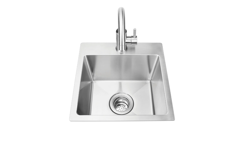 Outdoor Kitchen Sink Bull 15" Premium 304 Stainless Steel Dual Mount Outdoor Sink with Faucet, 12516