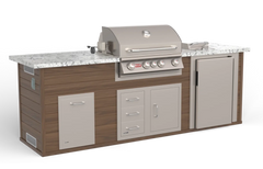 Outdoor Kitchen Island Bull Premier Q Outdoor Kitchen Island, 75,000 BTU Angus Grill, Refrigerator & Side Burner, 15743