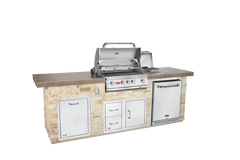 Outdoor Kitchen Island Bull Premier Q Outdoor Kitchen Island, 75,000 BTU Angus Grill, Refrigerator & Side Burner, 15743
