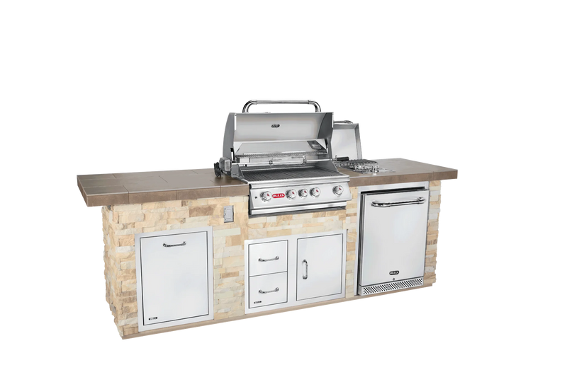 Outdoor Kitchen Island Bull Premier Q Outdoor Kitchen Island, 75,000 BTU Angus Grill, Refrigerator & Side Burner, 15743