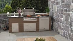Outdoor Kitchen Island Bull Premier Q Outdoor Kitchen Island, 75,000 BTU Angus Grill, Refrigerator & Side Burner, 15743