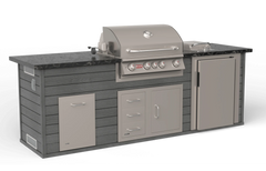 Outdoor Kitchen Island Bull Premier Q Outdoor Kitchen Island, 75,000 BTU Angus Grill, Refrigerator & Side Burner, 15743