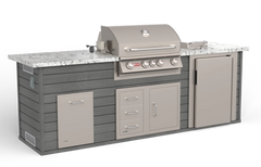 Outdoor Kitchen Island Bull Premier Q Outdoor Kitchen Island, 75,000 BTU Angus Grill, Refrigerator & Side Burner, 15743