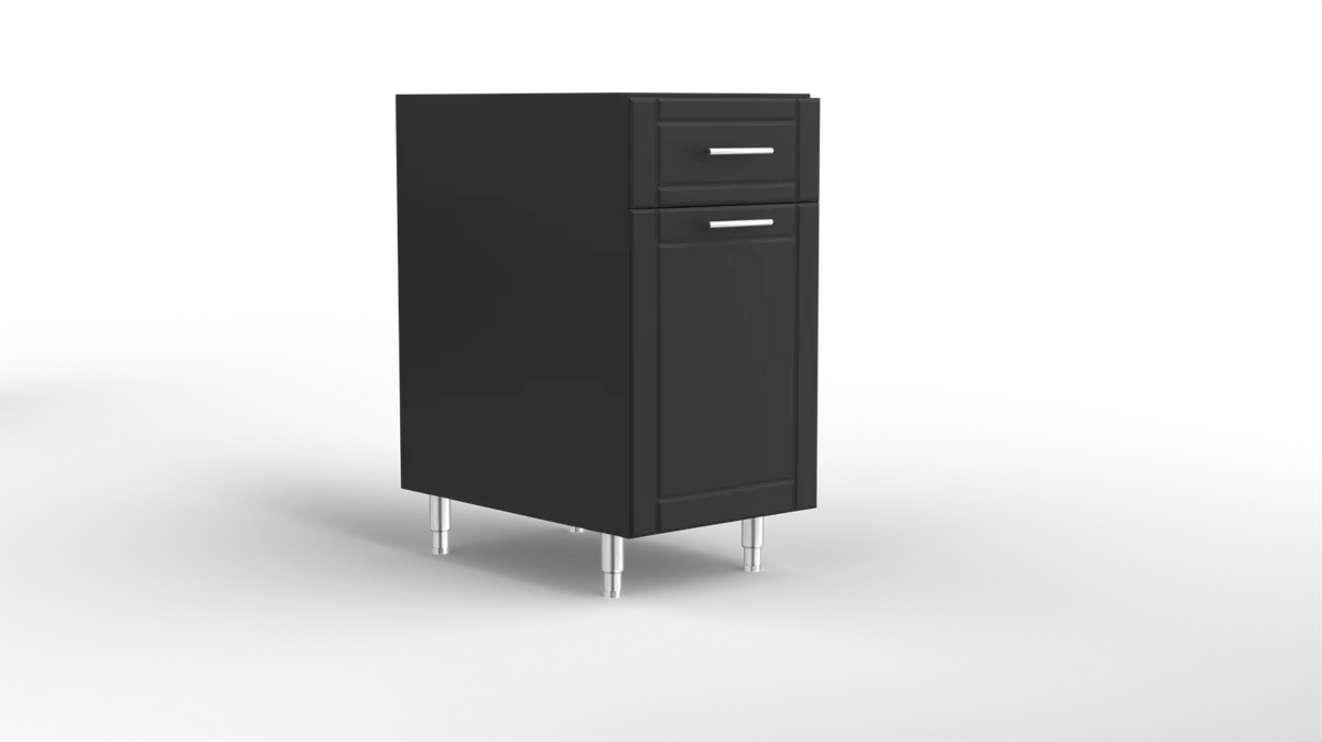 Outdoor Kitchen Cabinet Bull DuraCabinet 18" Dual Waste Basket Base Cabinet with Drawer, Marine HDPE, 15794