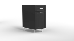 Outdoor Kitchen Cabinet Bull DuraCabinet 18" Dual Waste Basket Base Cabinet with Drawer, Marine HDPE, 15794