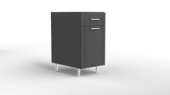 Outdoor Kitchen Cabinet Bull DuraCabinet 18" Dual Waste Basket Base Cabinet with Drawer, Marine HDPE, 15794