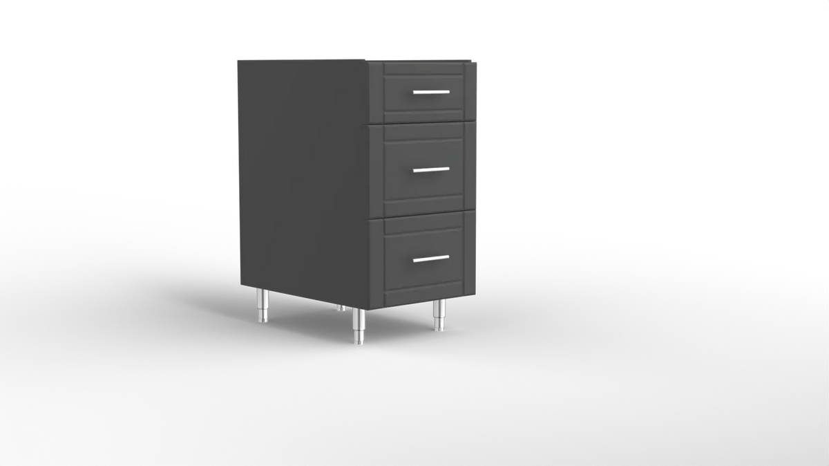 Outdoor Kitchen Cabinet Bull DuraCabinet 18" Three Drawer Outdoor Kitchen Base Cabinet, Marine HDPE, 15835