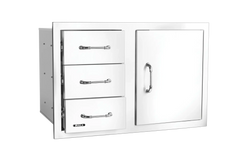 Outdoor Kitchen Door & Drawer Bull 30" 304 Stainless Steel 3 Drawer & Door Combo with Reveal, 25900