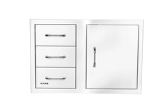 Outdoor Kitchen Door & Drawer Bull 30" 304 Stainless Steel 3 Drawer & Door Combo with Reveal, 25900